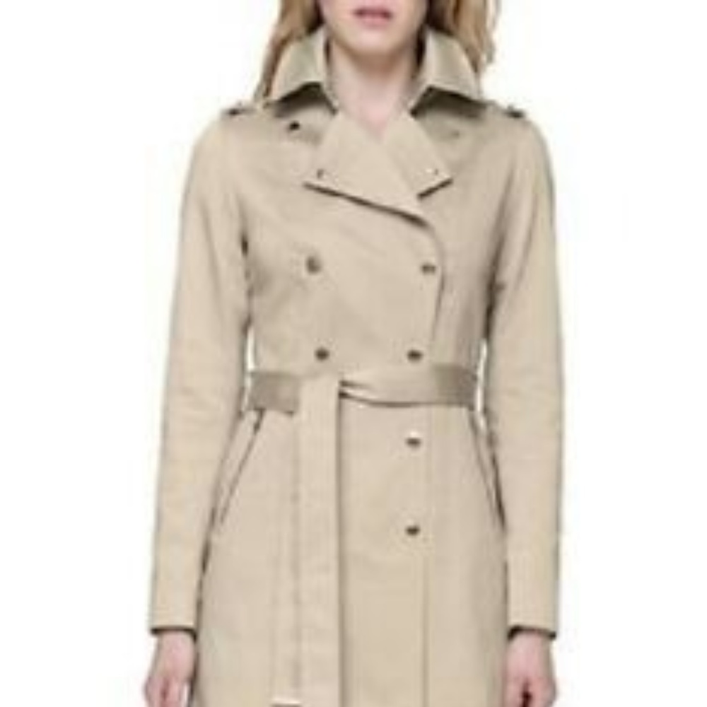 New Soia &Kyo Oatmeal trench coat rain coat LARGE